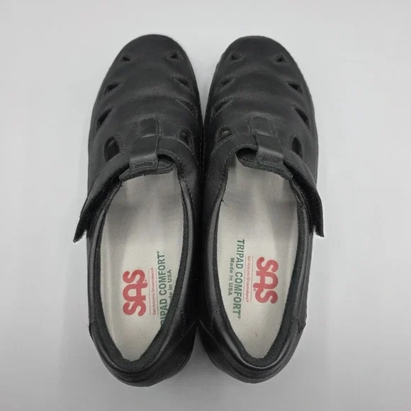 SAS Shoes Womens 9M Black Roamer Loafer Tripad Comfort T-Strap Mary Jane - Picture 12 of 14